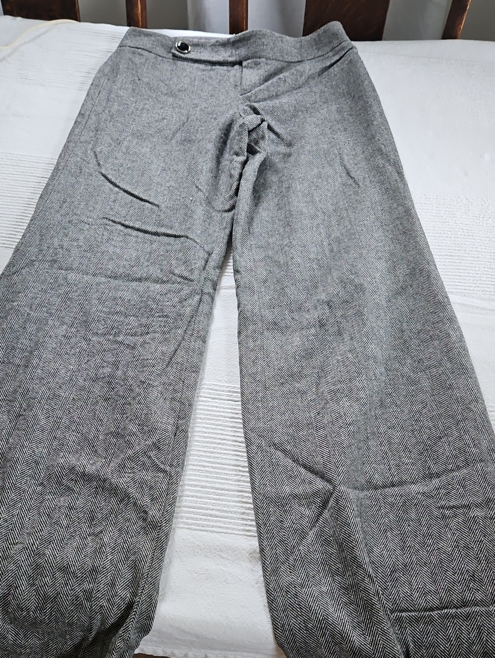 Banana Republic Gray Wide Leg Herringbone Pants
